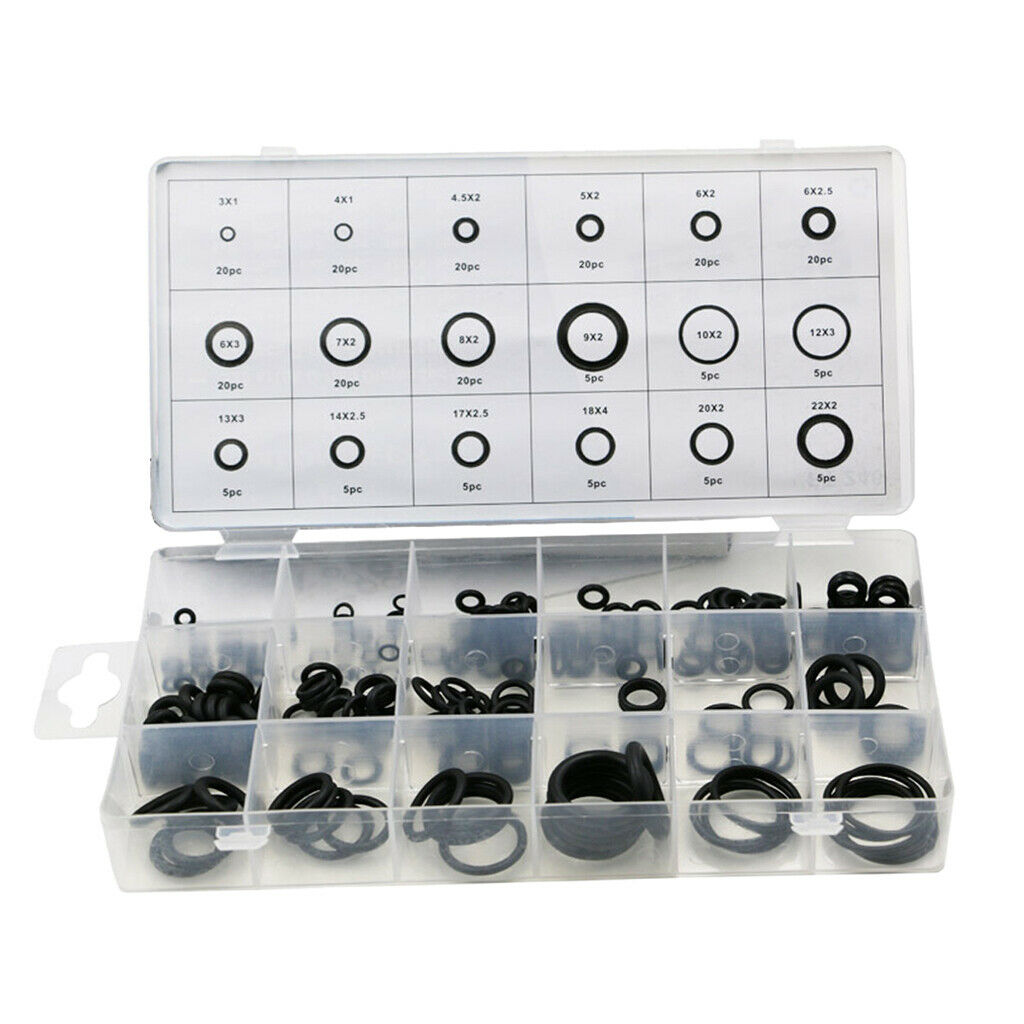 225-Piece O-  Assortment Kit Washer Seals Watch Gaskets Set Rubber