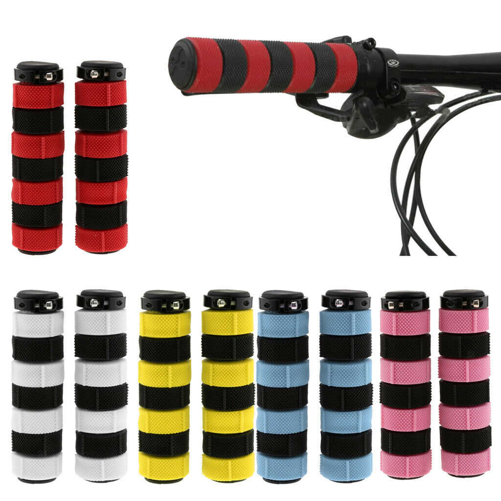 Anti slip MTB Bicycle Bike Handlebar Grips Silicone Gel Cover Pink + Black
