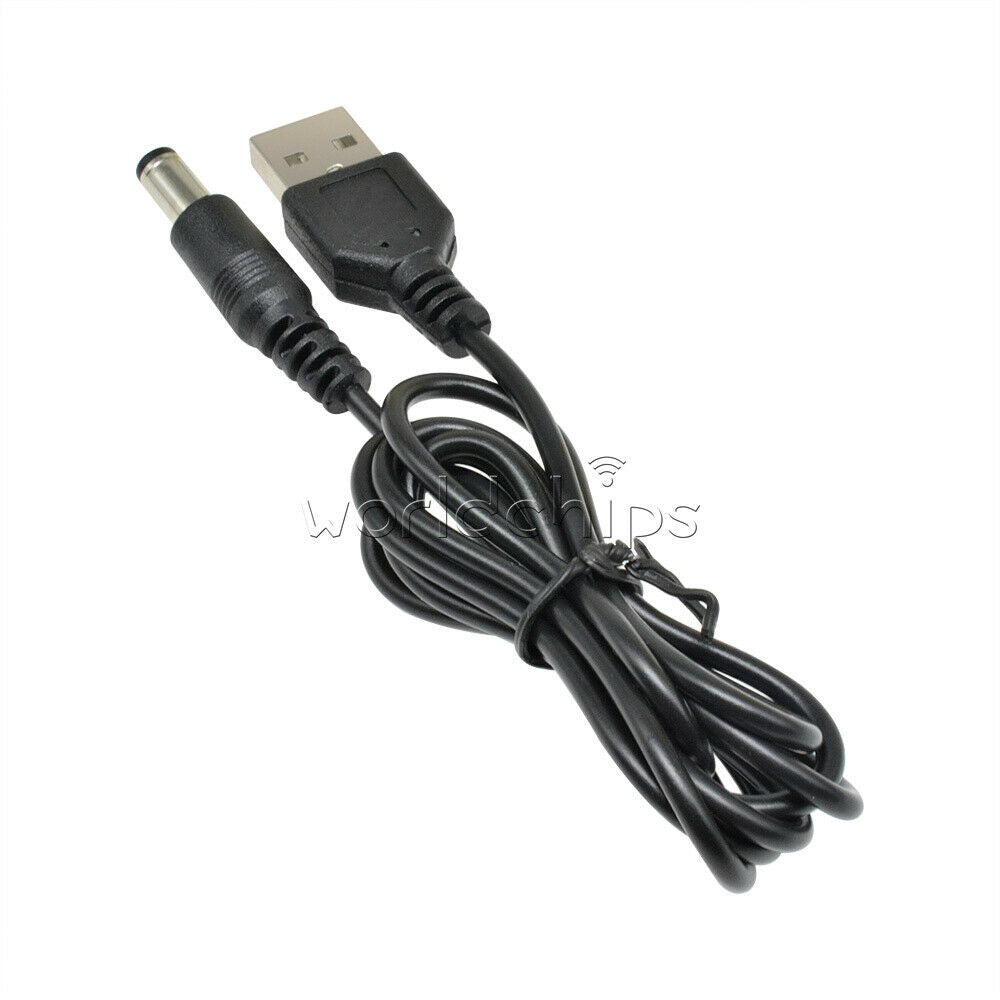 2pcs USB 2.0 to DC 5.5mm X2.5mm USB to power line Cable MCU Power supply