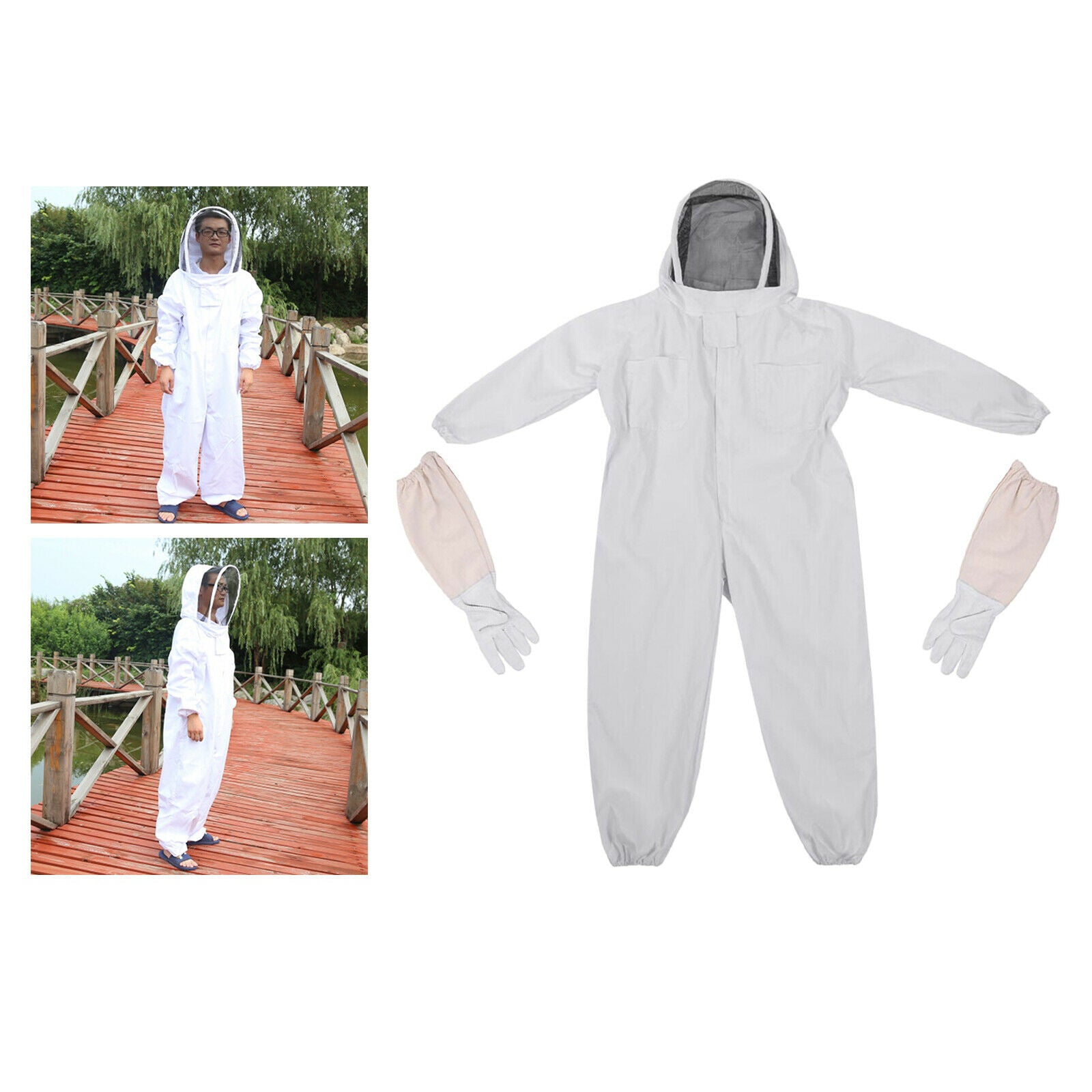 Professional Beekeeping Suit White Protective for Commercial Natural Apiary
