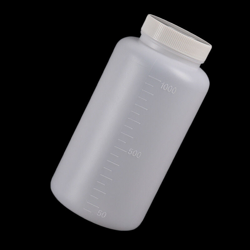1000ml clear plastic cylinder shaped chemical storage reagent sample bottl.l8
