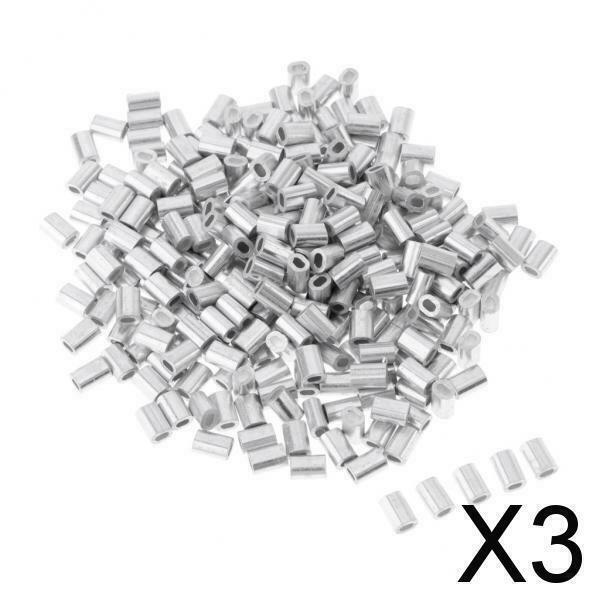 3X 100Pcs Aluminium Fishing Crimps Double Barrel Crimp Sleeves 1mm