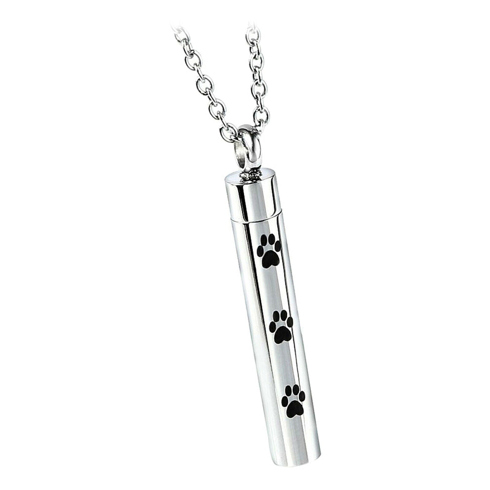 Steel Cremation Jewerly Keepsake Urn Necklace Bottle Hair Ash Holder Pendant