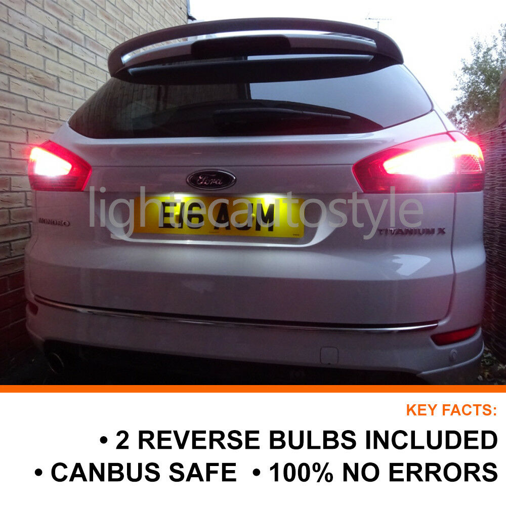 2x FORD MONDEO MK4 CANBUS REVERSE LED LIGHT KIT UPGRADE BRIGHT PURE WHITE BA15S