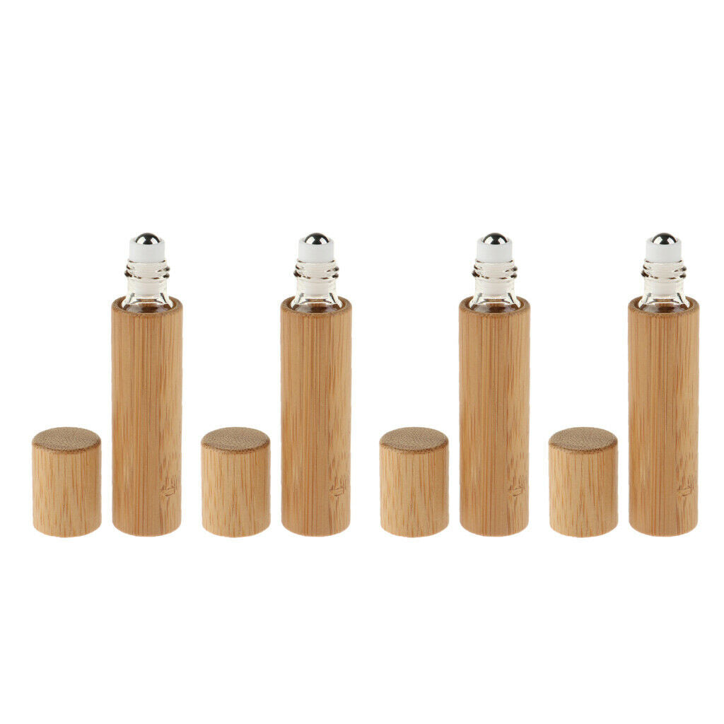 4x Travel Portable Essential Oil Liquid Sample Roller Bottles Vials 10ml