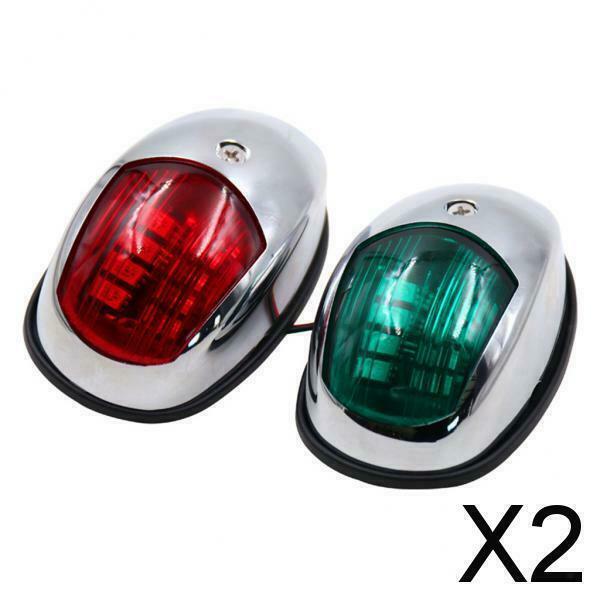 2X LED Boat Navigation Lights Red and Green, Marine Bow Light Lamp for Pontoon,