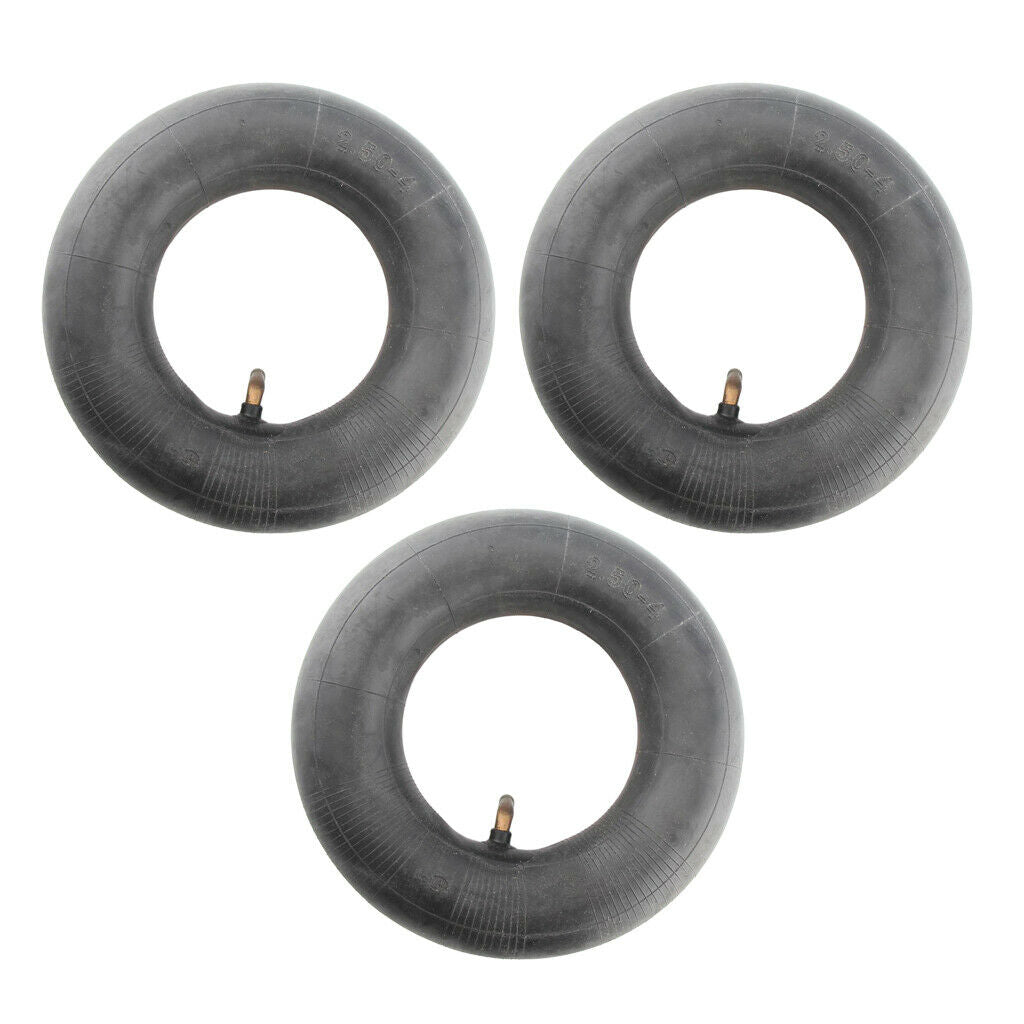 3x Durable 2.50" x 4 " Black Tire Inner Tube Bent TR13 Stem Fits 2.50-4 Tube