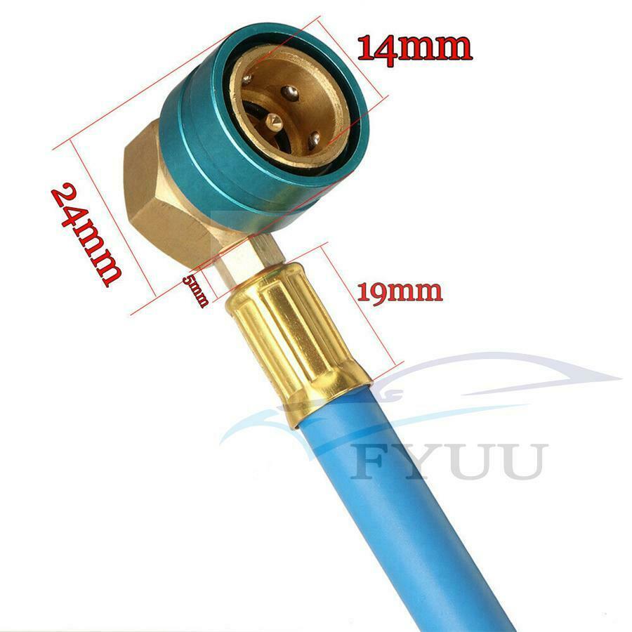 R-1234yf A/C Service Charging Hose W/ 100PSI Gauge Coupler Refrigerant Can Tap