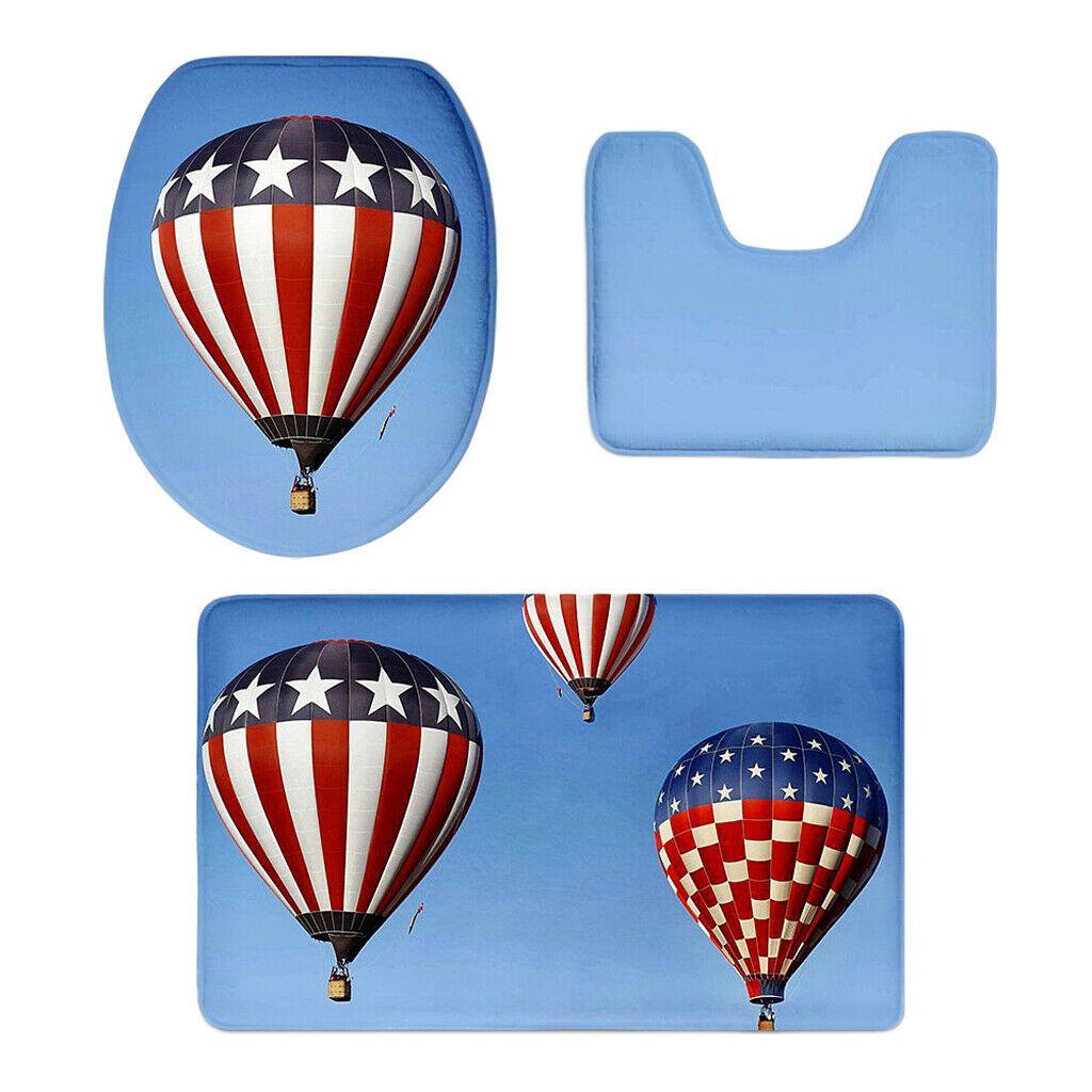Scenery Series Bathroom toilet Covers Set Flannel Mats Bathroom Rug Hot Air
