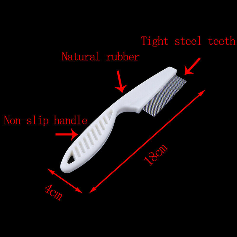 1Pc White Rake Comb Stainless Steel for Dog straight Brush Grooming Pet S.l8