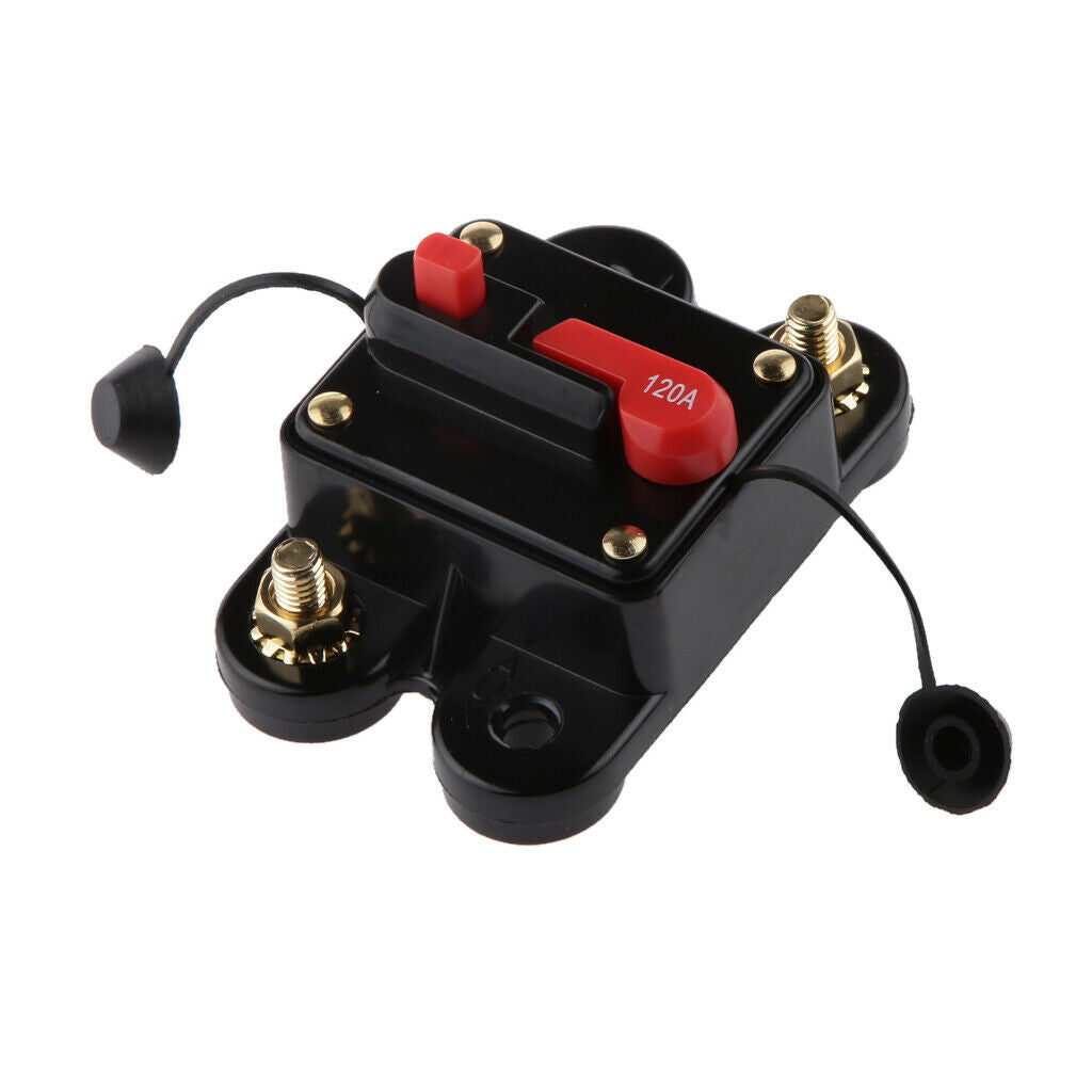 120 Amp Manual Reset Circuit Breaker 12v/24v Car Auto Boat Audio Fuse Holder