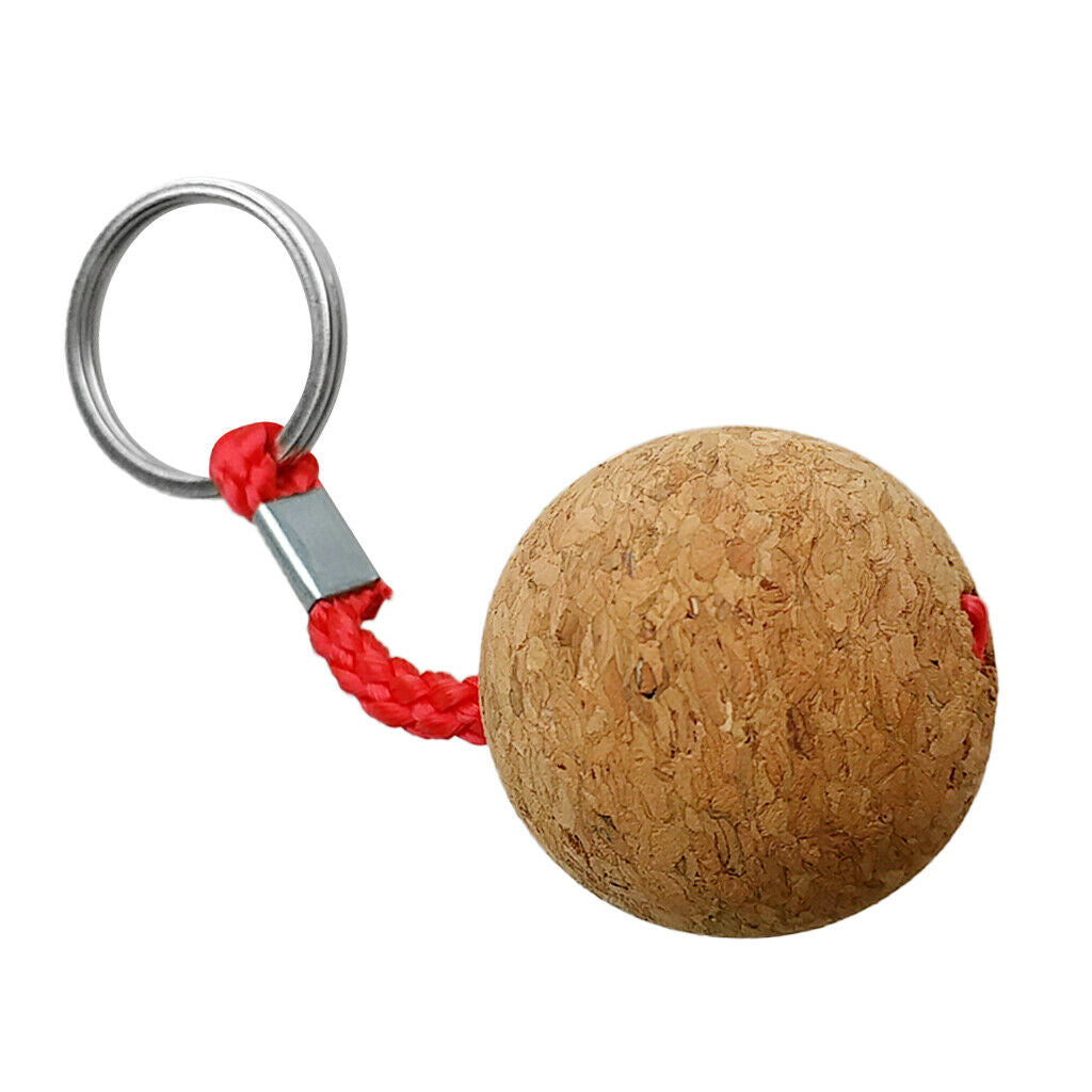 Safety 35mm Floating Cork Keyring Single Ball Key Ring Keychain Marine Sailing
