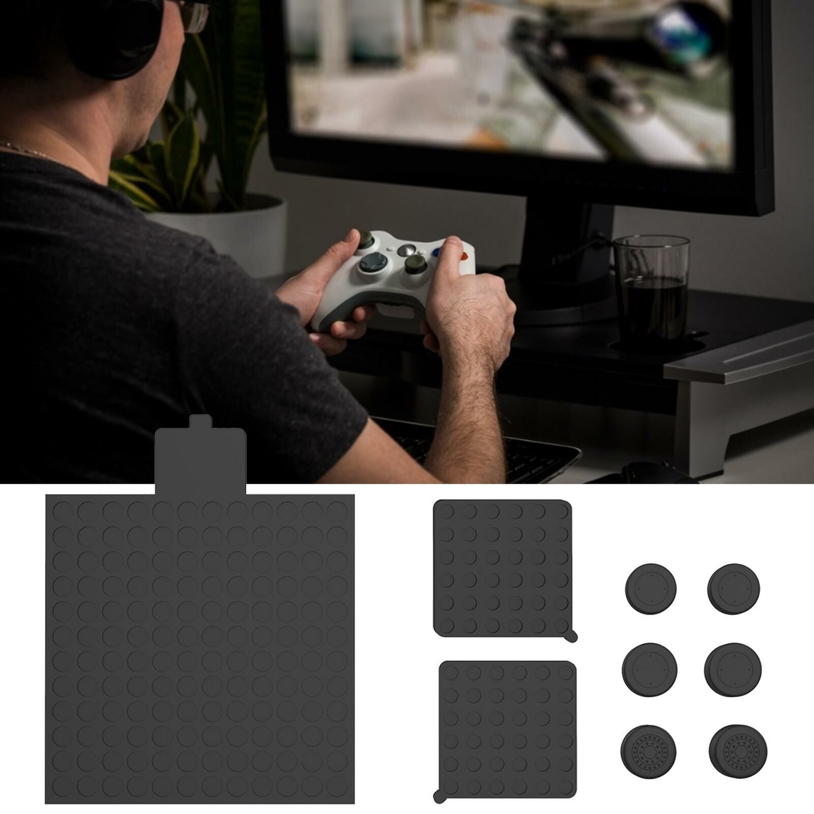 For Xbox Series X Console Joystick Grips Silicone Caps Silicone Dust Plug Set