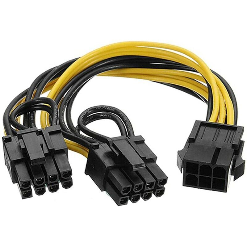 6 Pin To 2 X 8 Pin (6+2) Image Card Pci Express Power Adapter Gpu Vga Exten O7N7