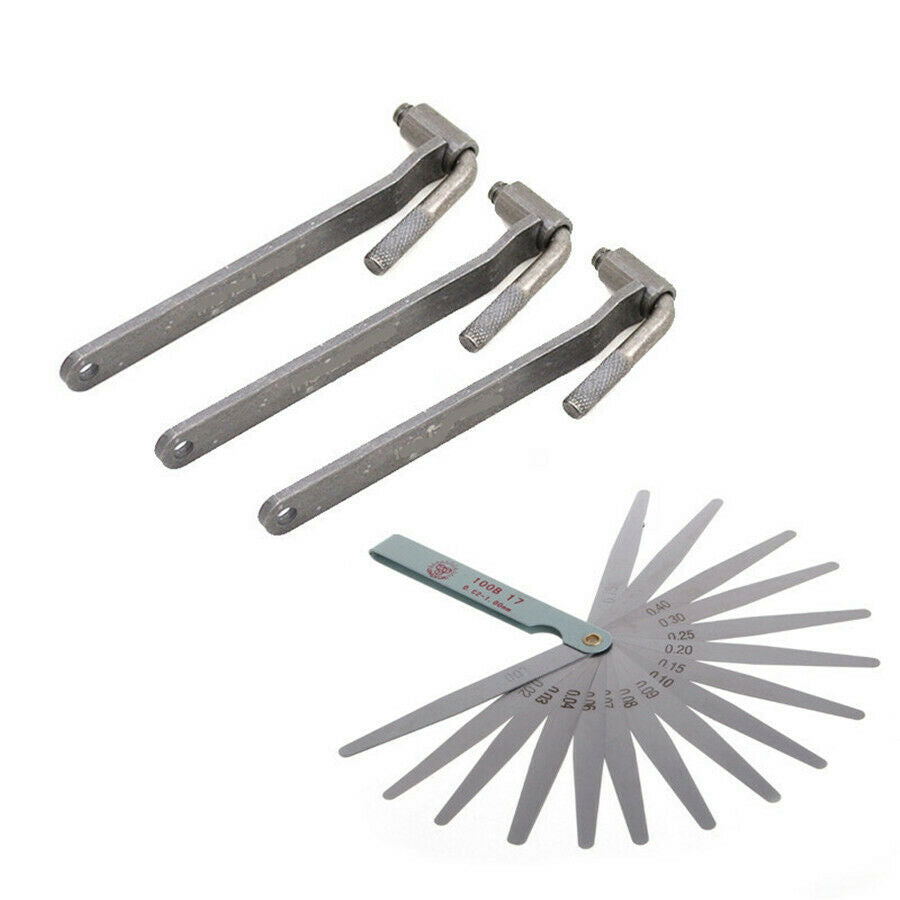 Universal Motorcycle Adjustment Repair Tool Valve Screw Wrench & 1x Feeler Gauge