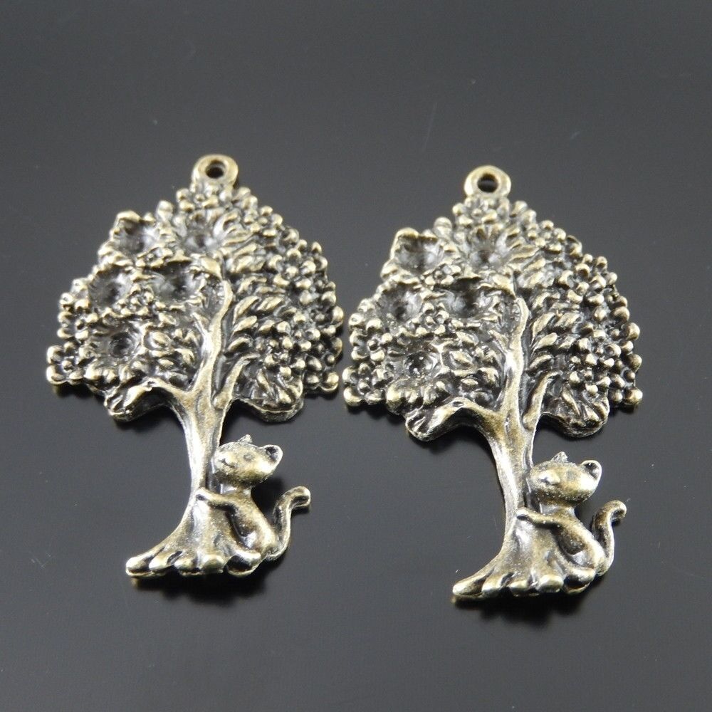 5 pcs Antiqued Bronze Alloy Large Tree Charms Pendant Jewelry Crafts 31646
