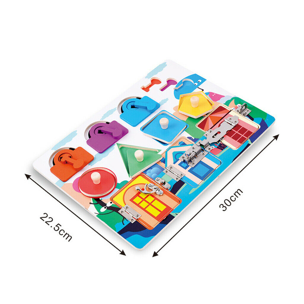 Toddler Busy Board Wood Education Unlock Toys Gifts Age 3+ Boys & Girls