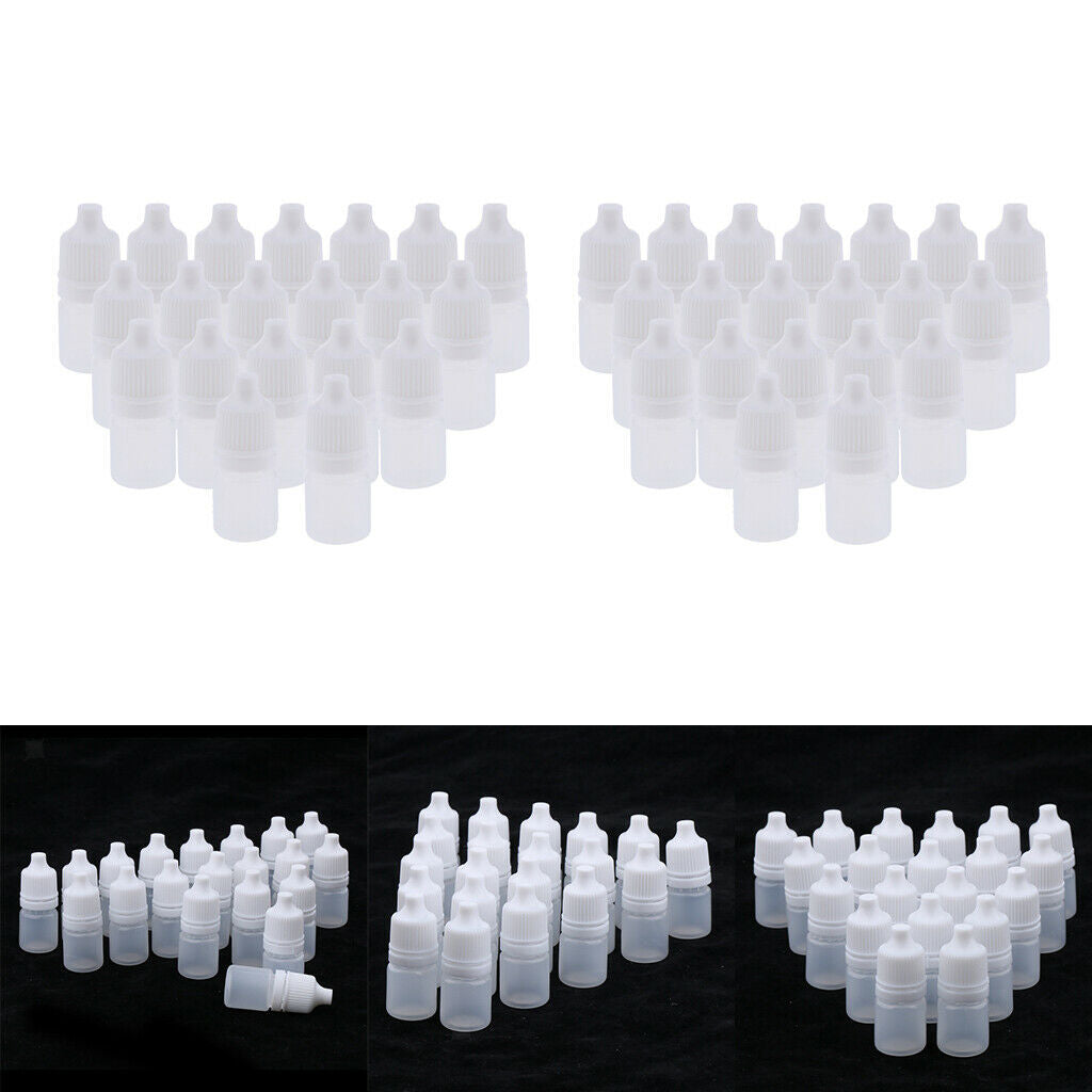 Bulk Lot 40pcs, Mini Refillable Empty Eye Drops Makeup Travel Bottles Vials