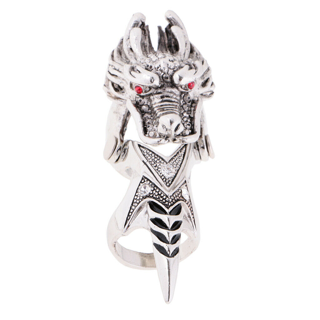 Dragon Head Red Crystal Eye Rings Gothic Rock Hip Hop Band Jewelry Steampunk