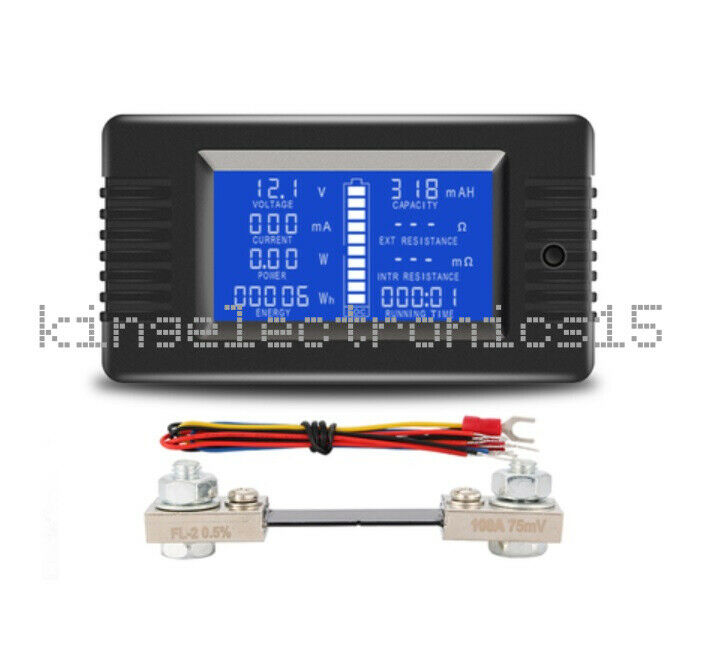 1X DC 200V 100A Voltmeter Ammeter Car Battery Tester Capacity Voltage Meter