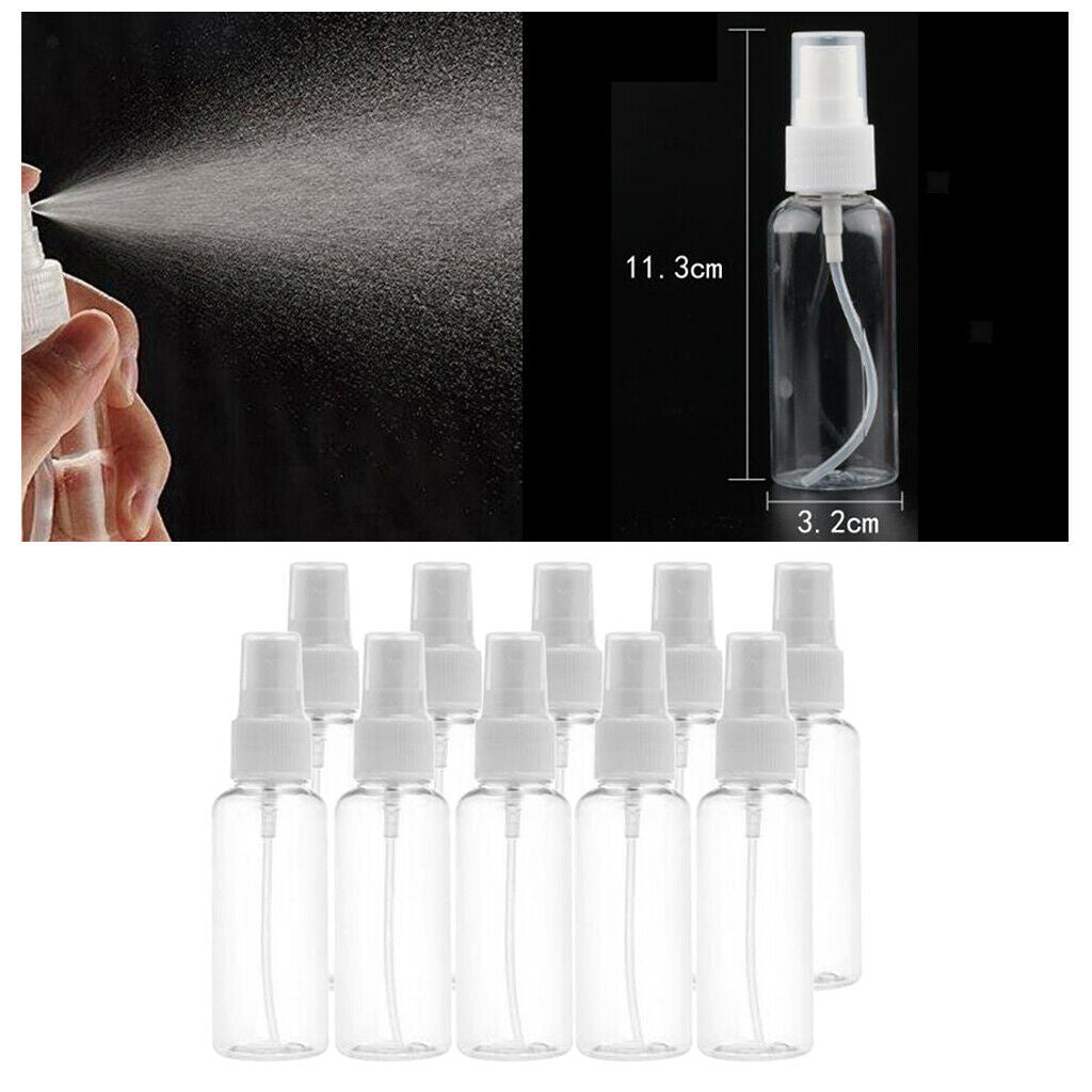 10X 50ml Plastic Clear Spray Bottle Cleaning Water Garden cleaning Empty