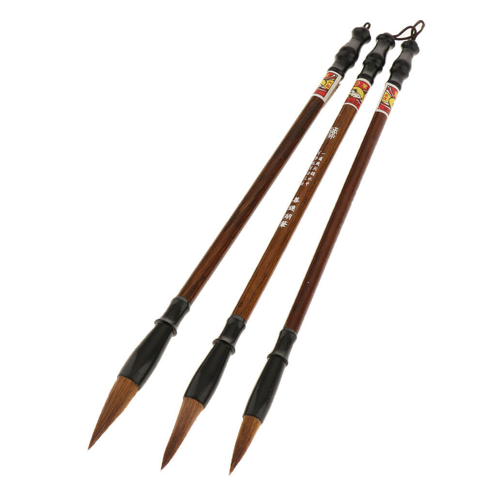 3 Pieces Calligraphy Brush Pen Chinese Traditional Writing Painting Gift Box
