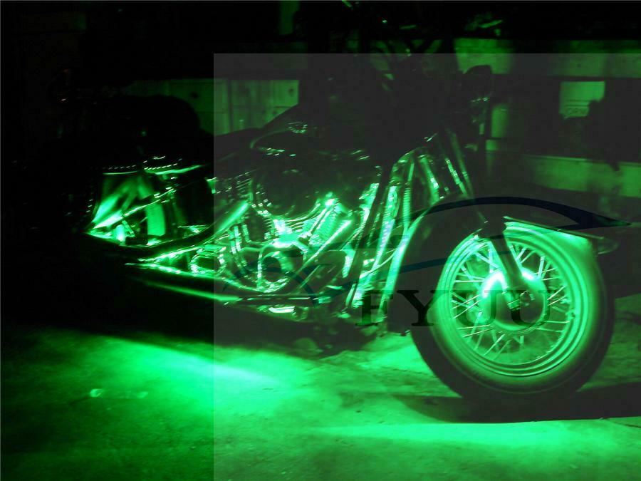 12pc Motorcycle RGB LED Neon Under Glow Lights Strip For Universal 12V 120 LEDs