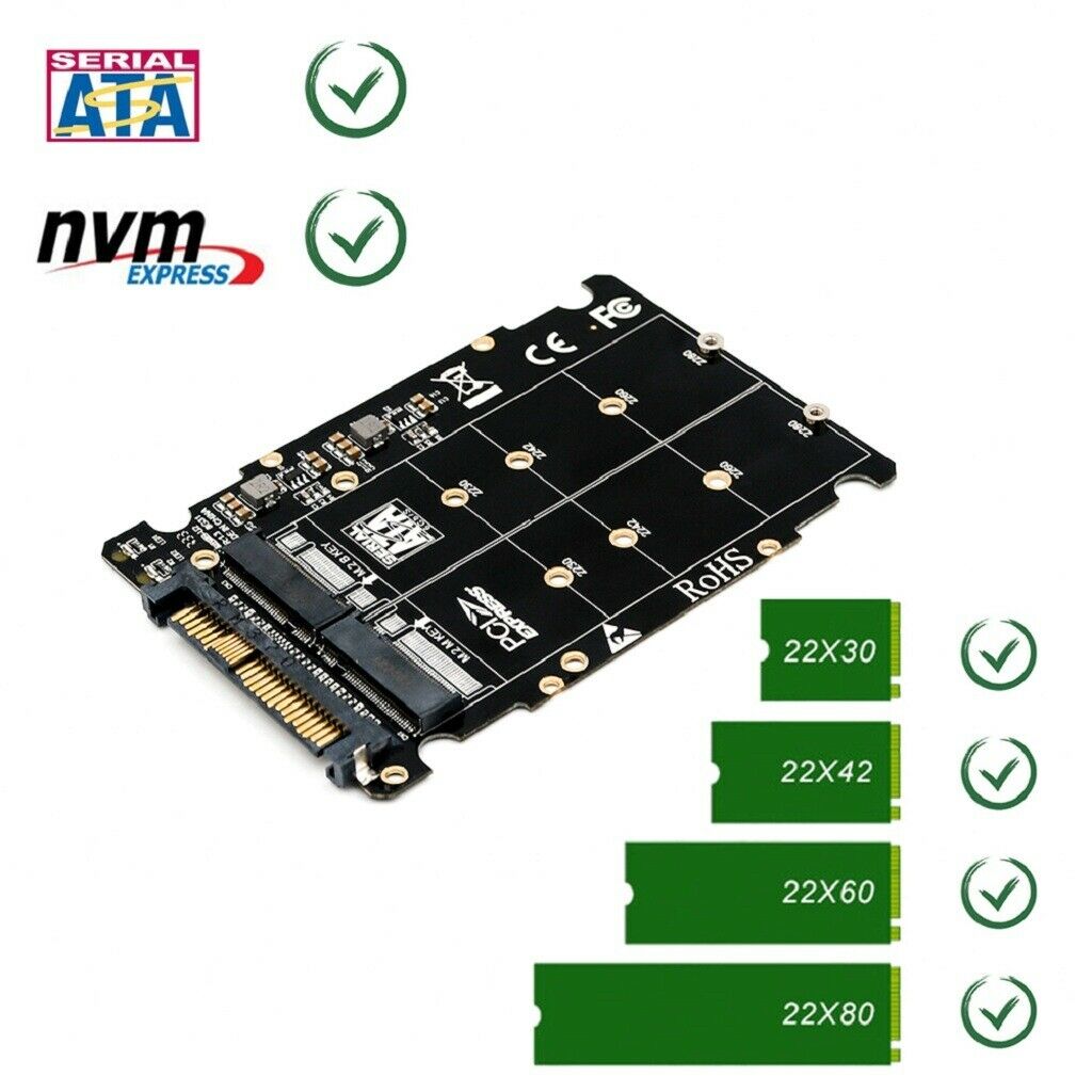 M.2 NVME SSD Key M / B SSD to U.2 SFF-8639 Adapter Converter