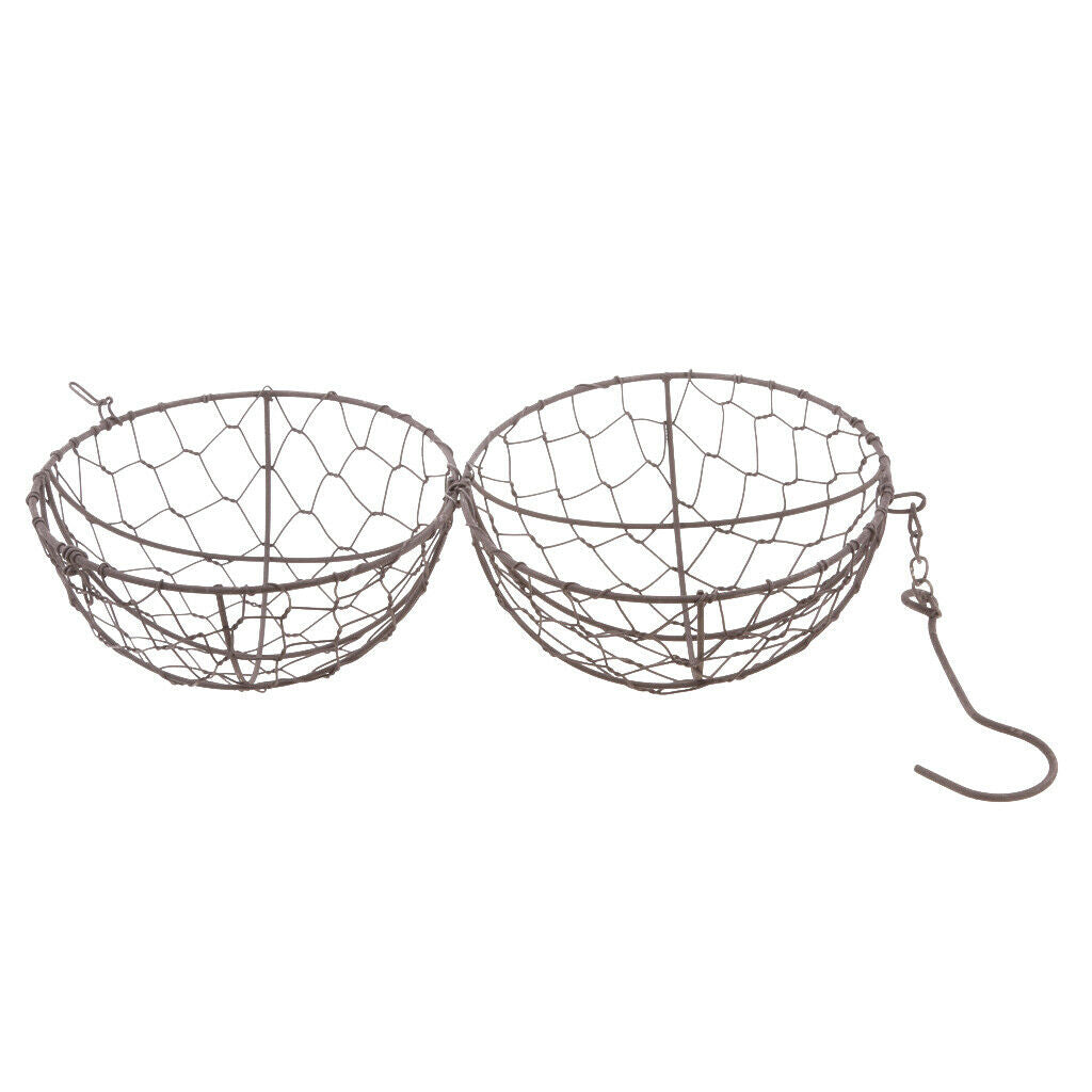 4Pcs Retro Iron Ball Shape Succulent Pot Metal Hanging Planter Plant Holders