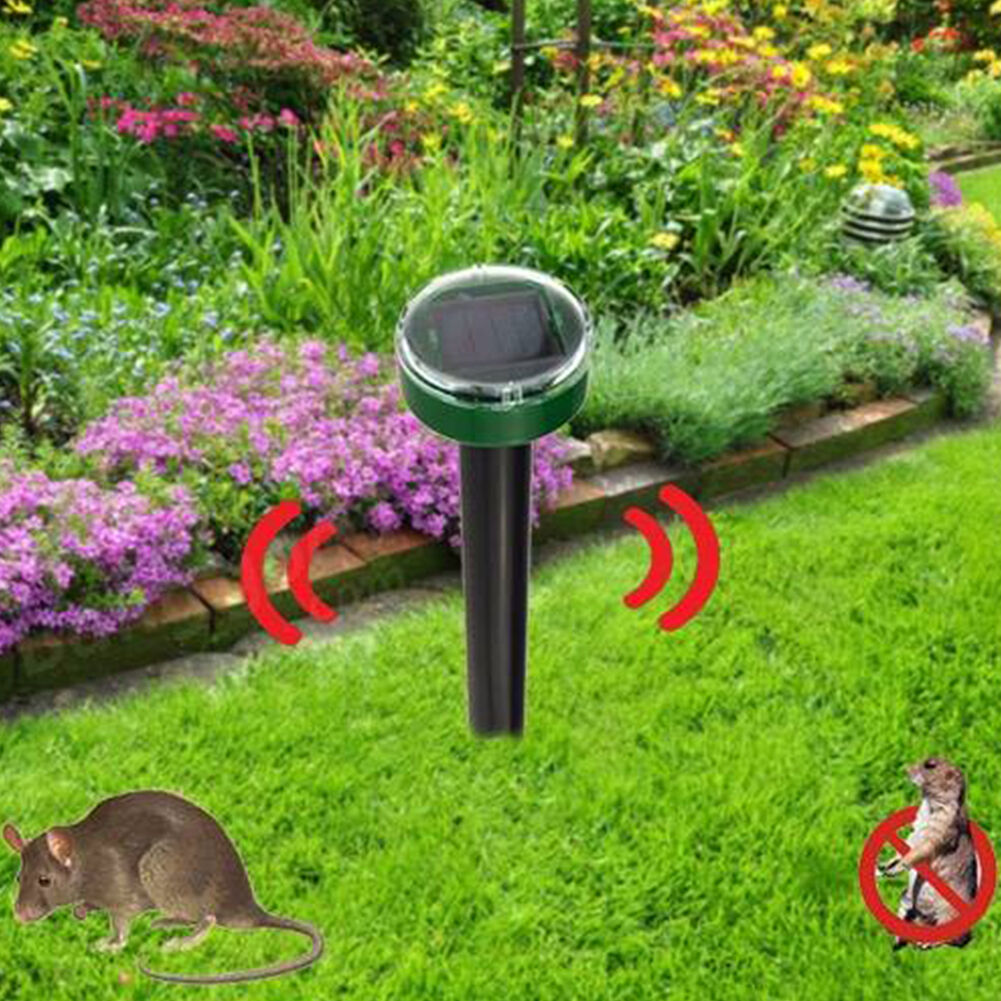 2020 Yard Solar Power Ultrasonic Sonic Mouse Mole Pest Rodent Repeller Repellent