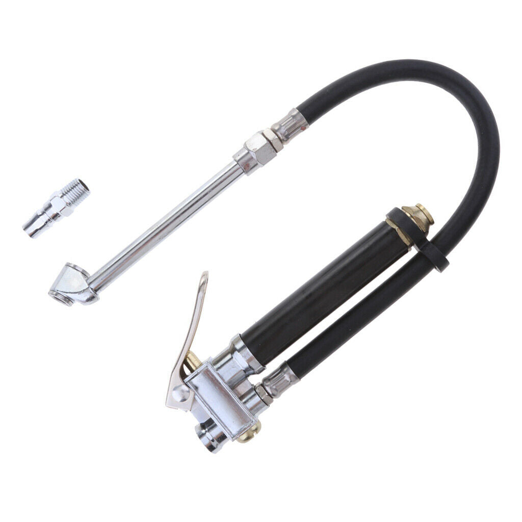 Tire Inflator Gun Dual Head Air Pressure Filler Gauge Truck Manometer Hose
