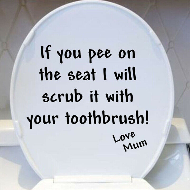 toilet lid wall stickers Decals Decoration waterproof IF YOU PEE ON THE SEAT XC