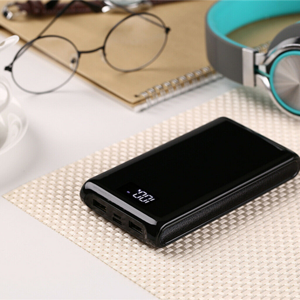 Dual USB  6x 18650 External Backup Battery Charger Box Case