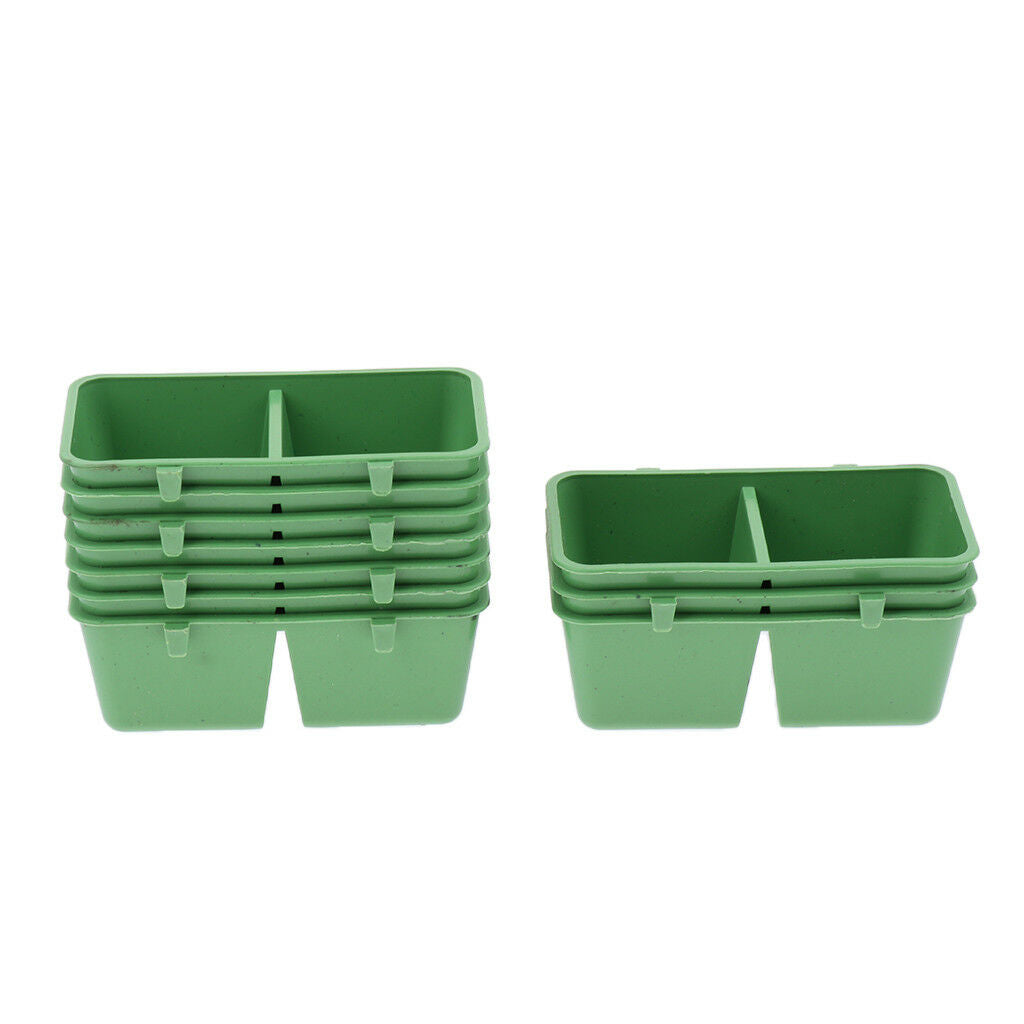 10 Pack Rectangle Bowls Bird Food and Water Cups for Parrot, Parakeet