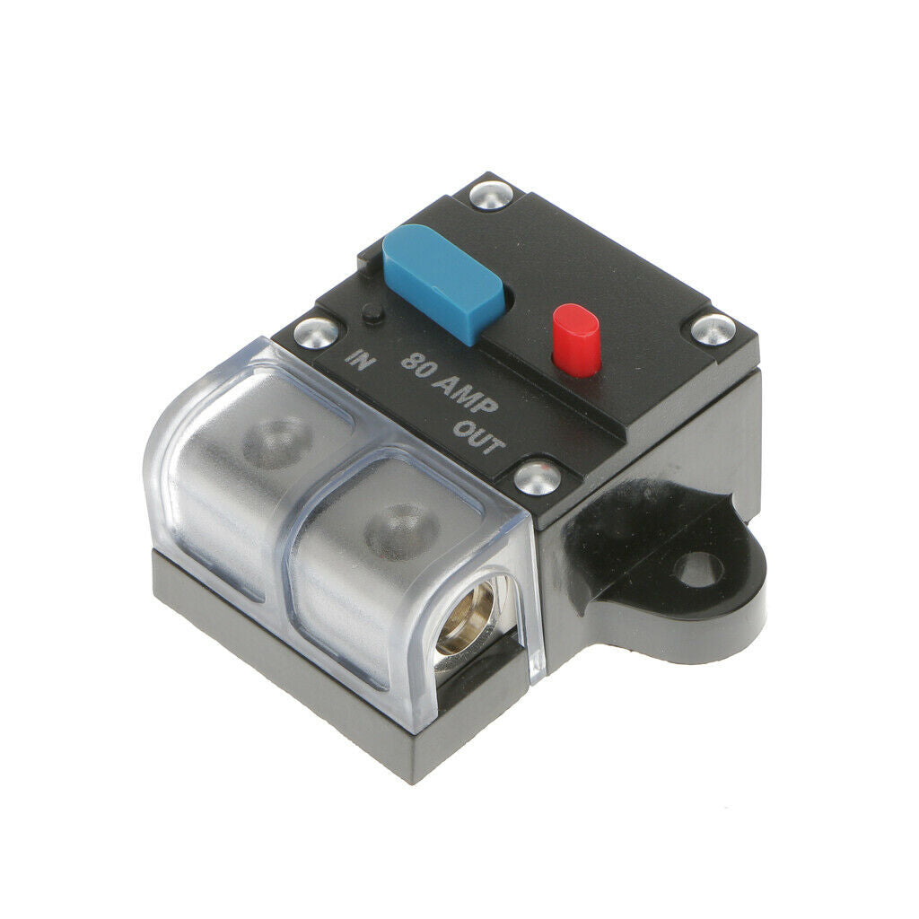 80A Amp In-Line Circuit Breaker Stereo/Audio/Car/ Fuse Holder 12V/24V