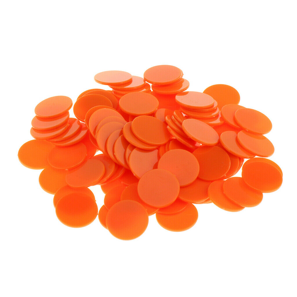 300Pcs 25mm Poker Chips Large Numbers Tokens Chip money Boundless Orange