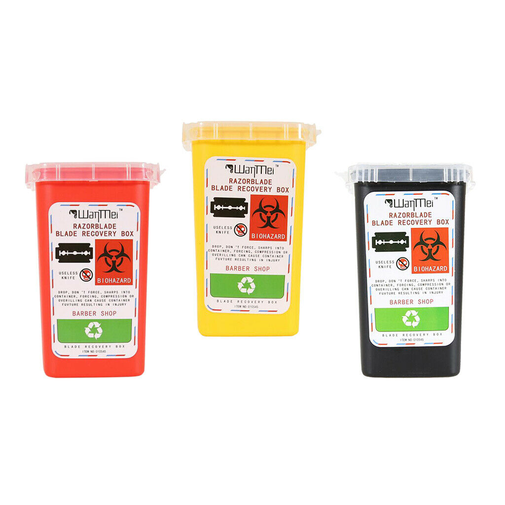 3 Color Plastic  Sharps Biohazard Needles Blade Disposal Container Bin