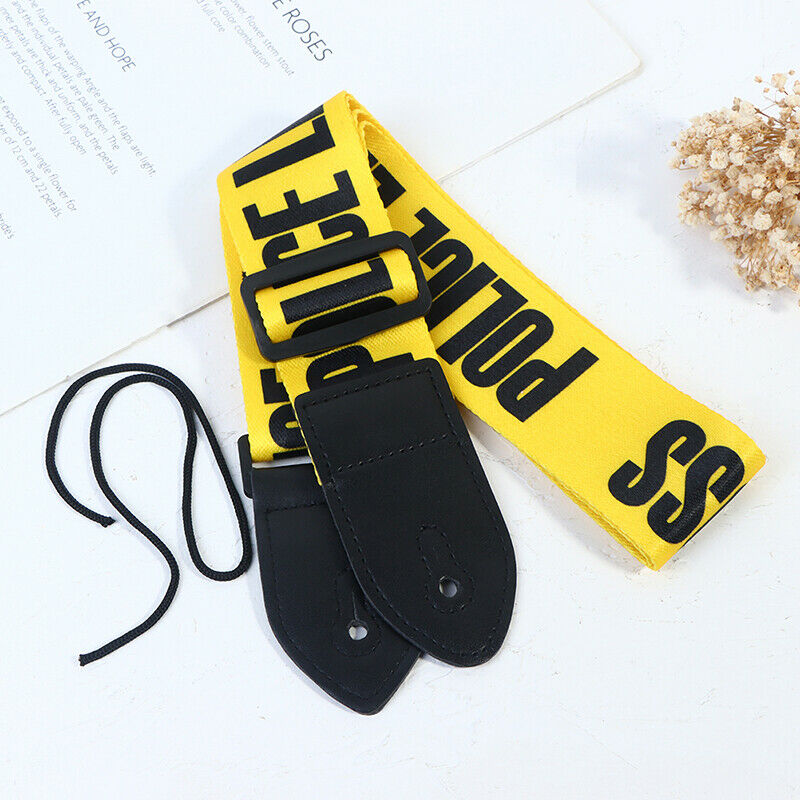 Adjustable Guitar Strap Yellow Electric Bass Strap Instrument Guitar AccessoBDA