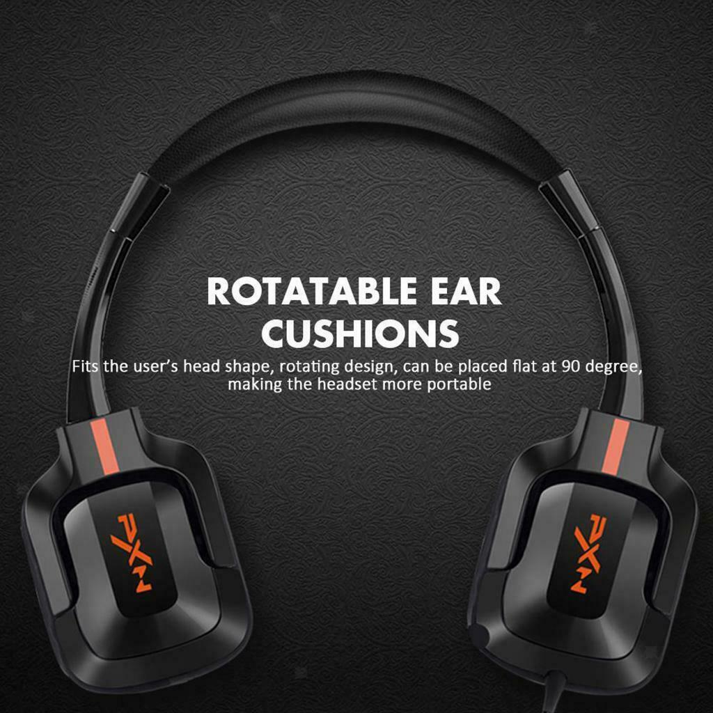 Gaming Headset with Noise Reduction Detachable Mic Adjustable for PC White