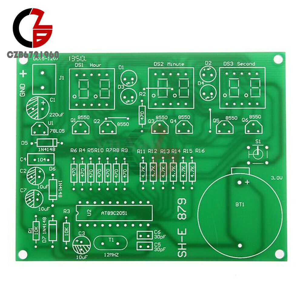 6-Bits AT89C2051 6 Digital LED Electronic Clock Parts Components Module DIY Kits