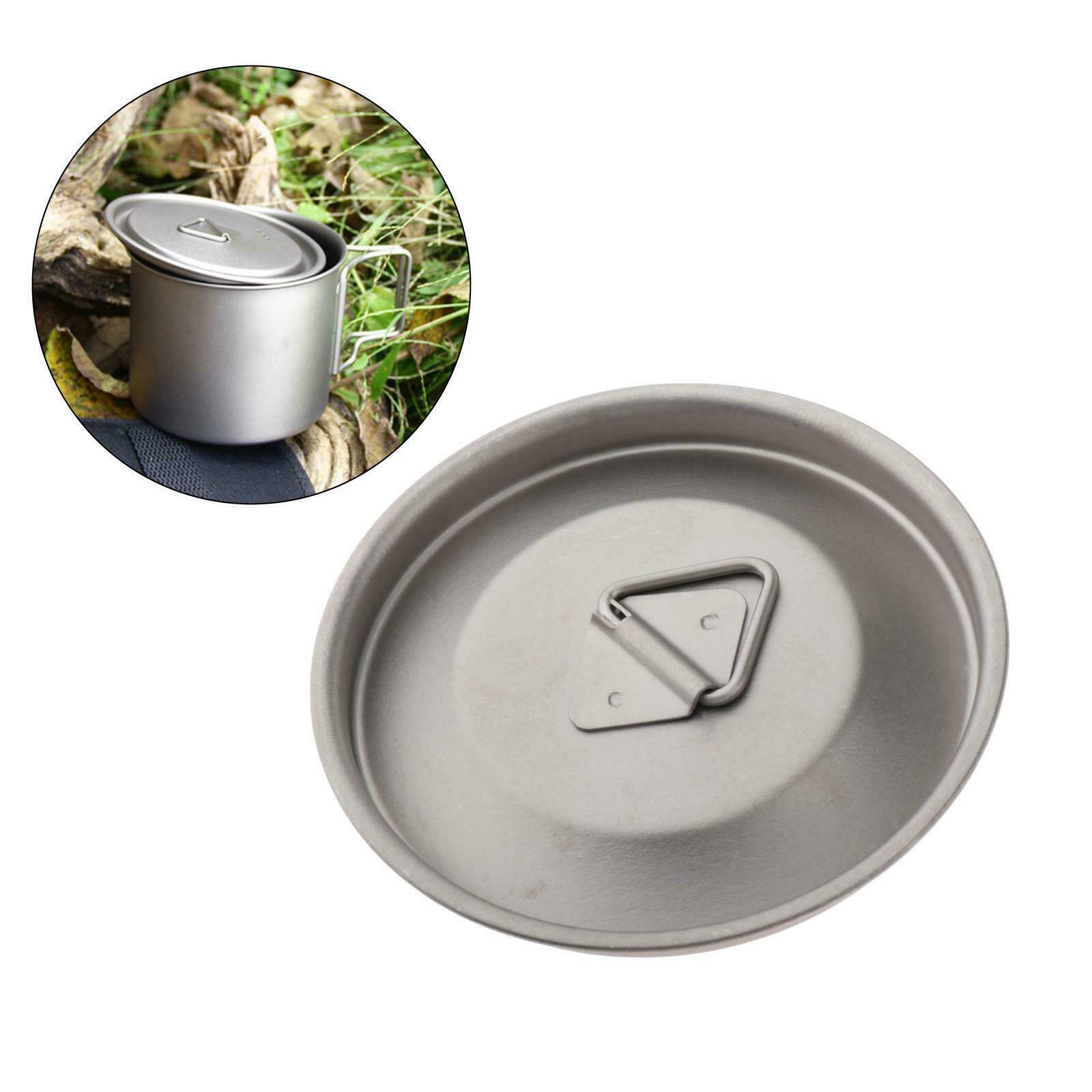 Titanium Alloy Mug Lid Outdoor Backpacking Hiking Leakproof Cup Cover Handle