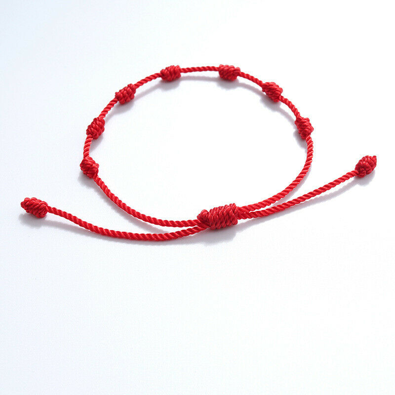 1PC Lucky Red String bracelet Kabbalah Amulet 7 Knots Protection Rope Gifts  KX