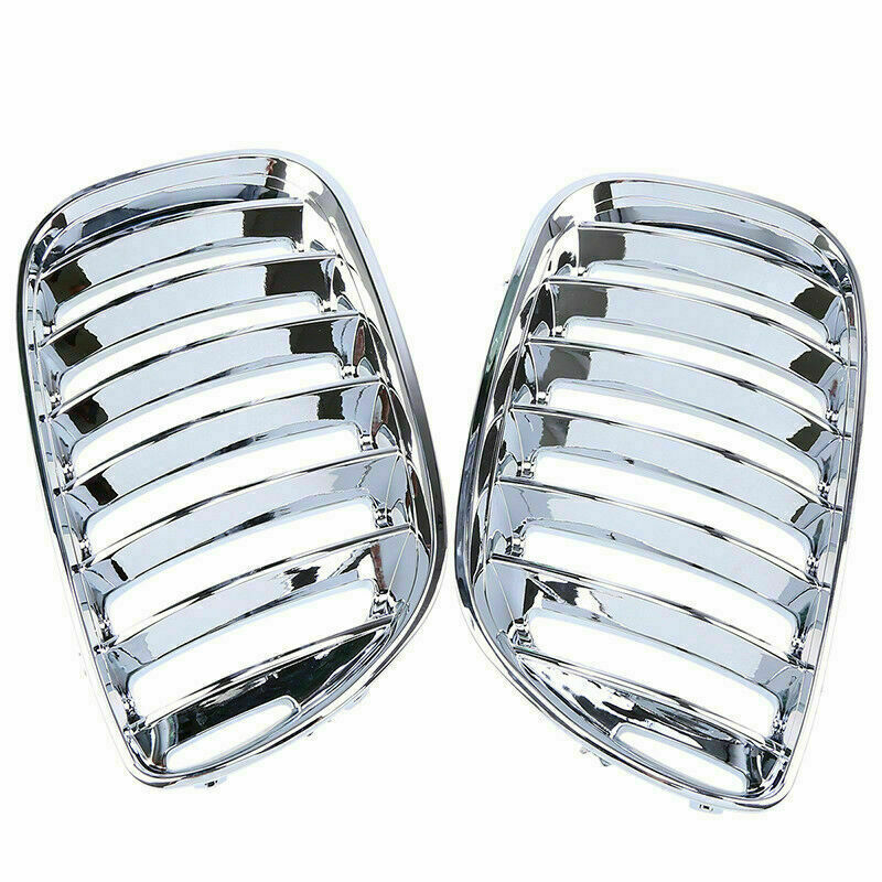 Fit For BMW X5 E53 2004-2006 Front Bumper Radiator Kidney Grille Cover Chrome