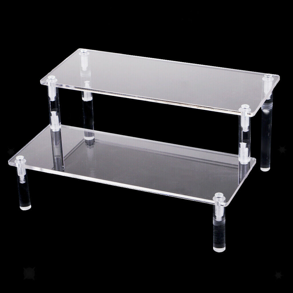 2-Tier Acrylic Character Car Toys Display Rack Stand Holder DIY Assembly