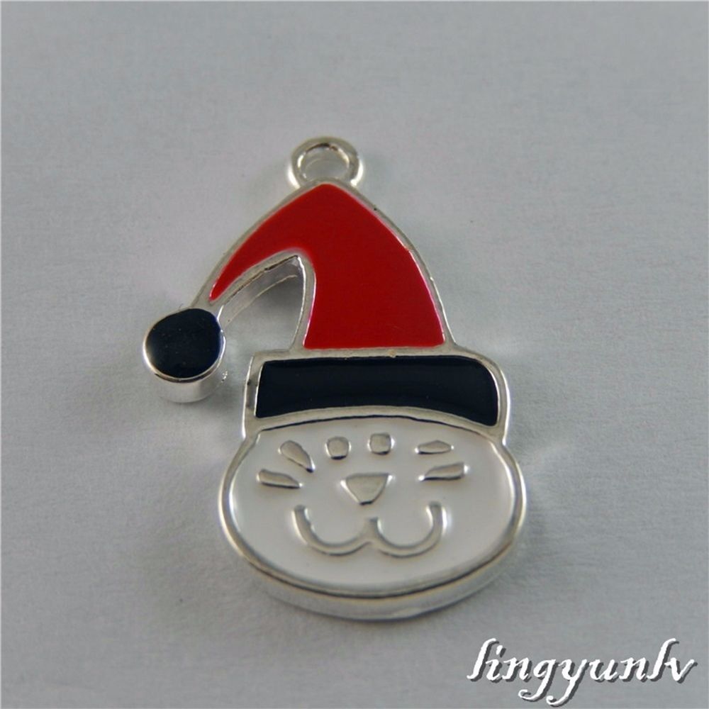 50653 Colorful  Alloy Christmas Cat Pendants Charms Findings Crafts 10pcs