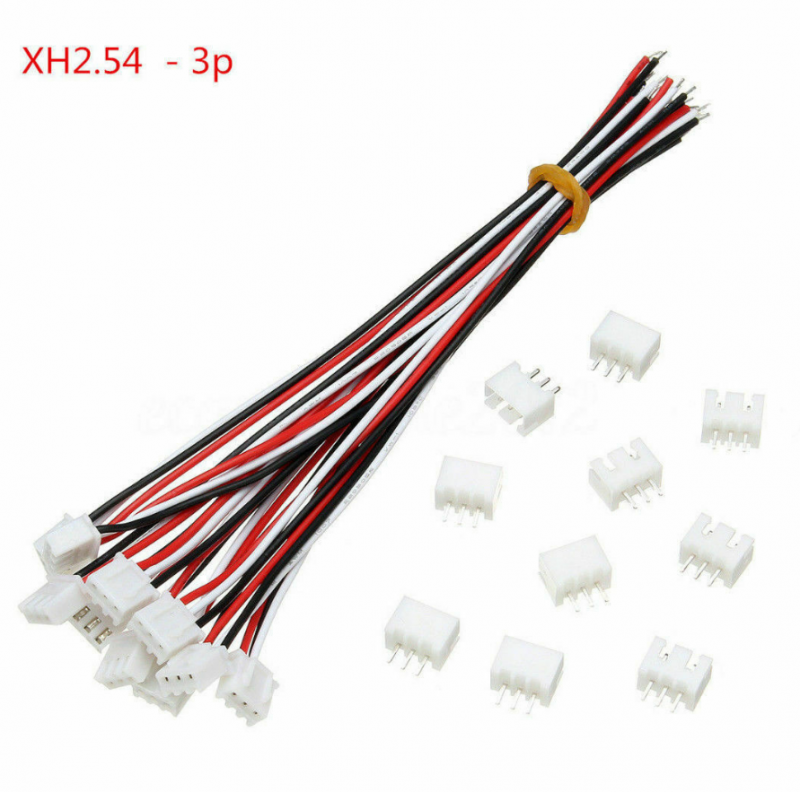 10 sets Mini Micro JST XH2.54mm 3-Pin Connector Plug With Wire Cable 150mm