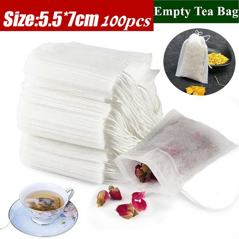 100X Tea Bags Food grade Empty Scented Tea Bags Infuser Seal Filter Paper UDEAU