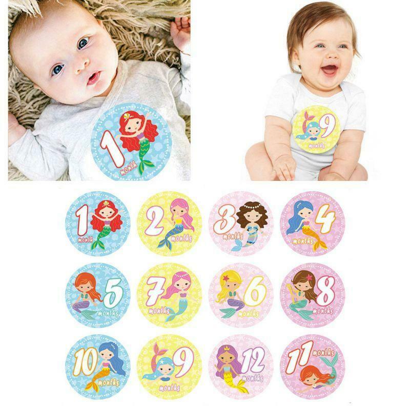 First Year Monthly Milestone Photo Sharing Newborn Baby Belly Stickers 1-12Month