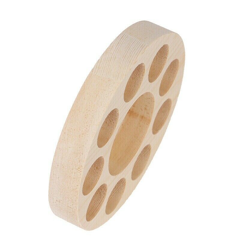 Essential Oil Display Stand Holder Organizer Shelf Round Wooden 10 Slot Rack