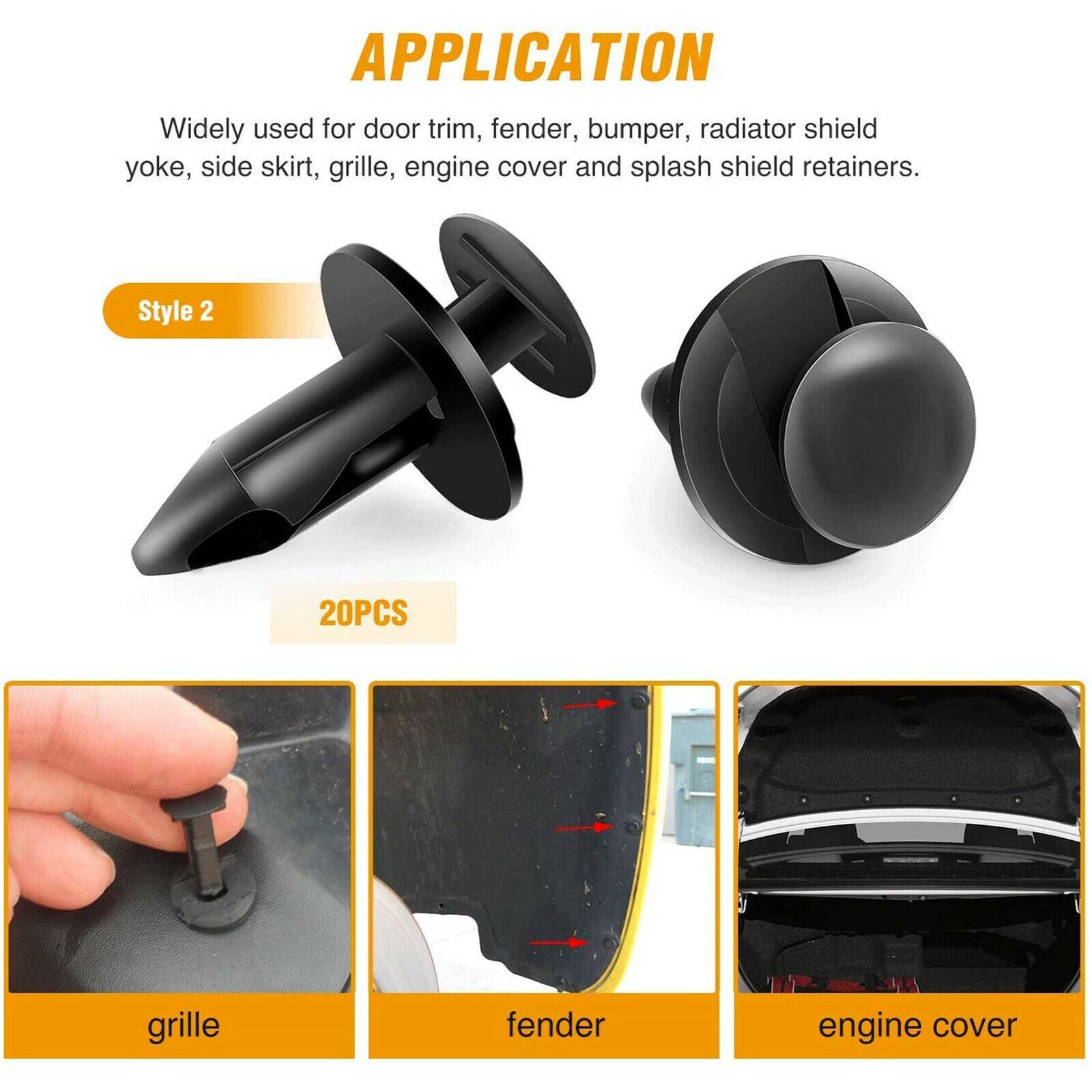 120x Car Retainer 6.3mm 8mm 9mm 10mm Replacement Bumper Push Rivet Clips Kit